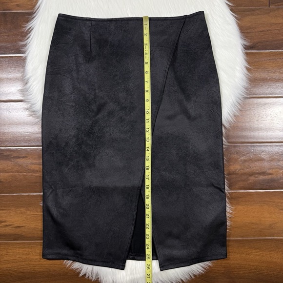 Free‎ People Women's Size Large Black Vegan Faux Leather Whitney Pencil Skirt - Picture 4 of 8